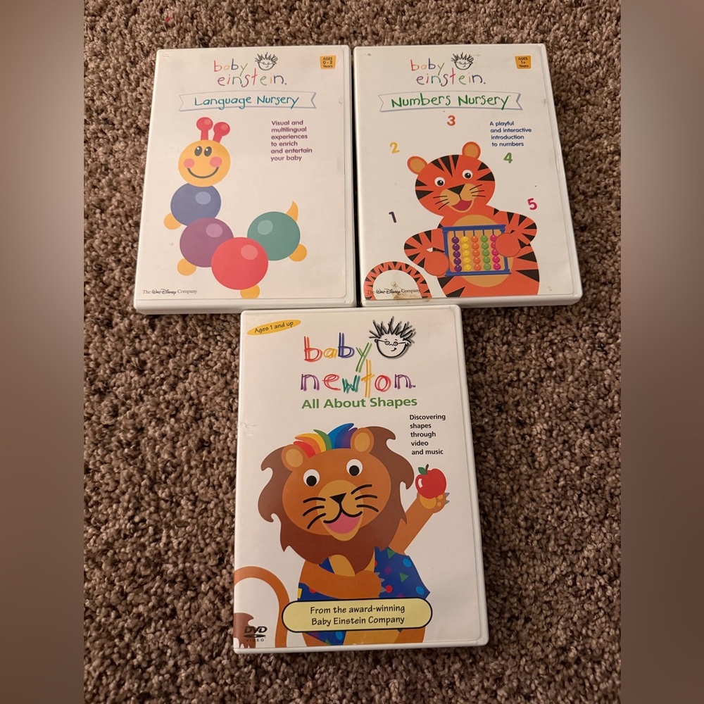 Baby Einstein DVD Set- Language Nursery, Numbers Nursery, Shapes
